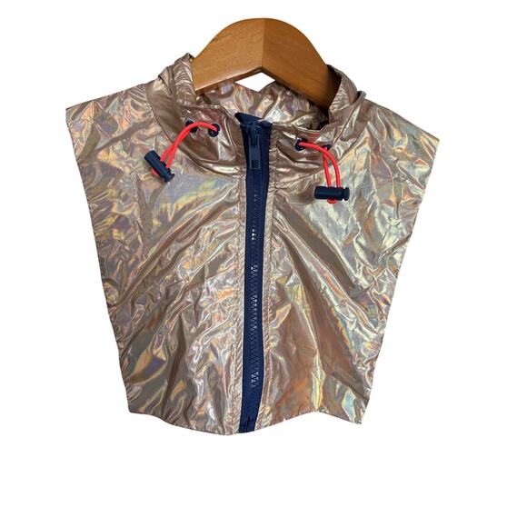 🌻 4/$25 New Look Sport Floral Gold Metallic Colorblock 1/2 Zip Jacket, large - Picture 3 of 5